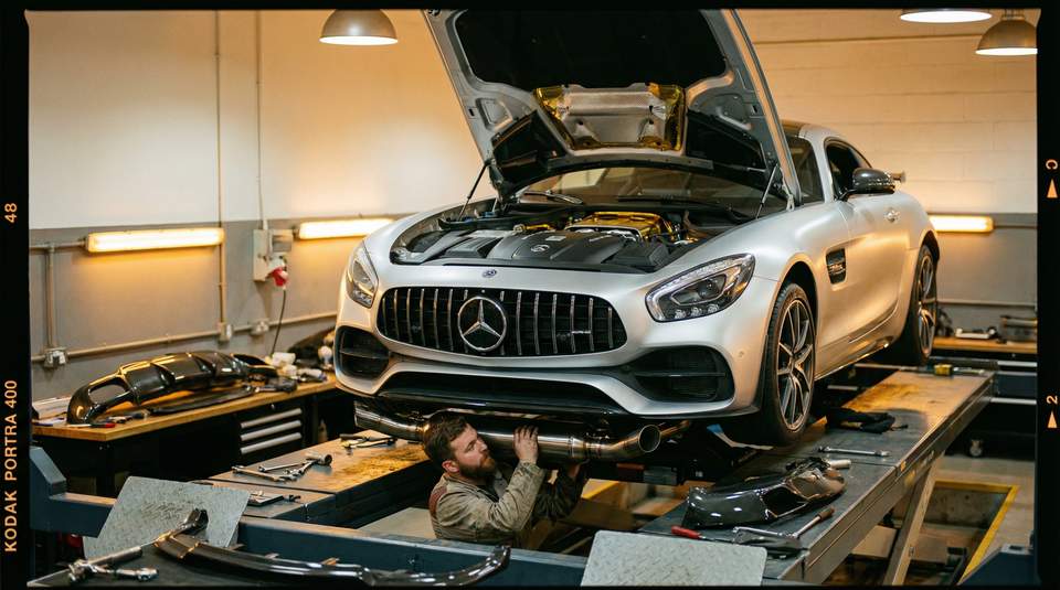 茄子视频视频：奔驰AMG排气改装视频